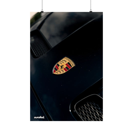 Porsche 992 GT3 Touring (1/4) – Hood Badge Matte Vertical 20" x 30" Poster