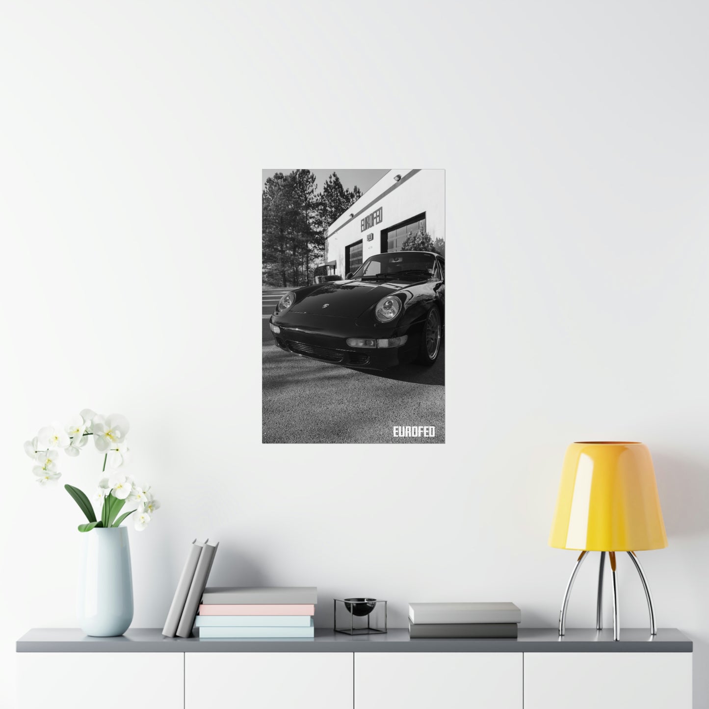 Premium Matte Vertical Poster B&W 993 Turbo | Eurofed Johns Creek