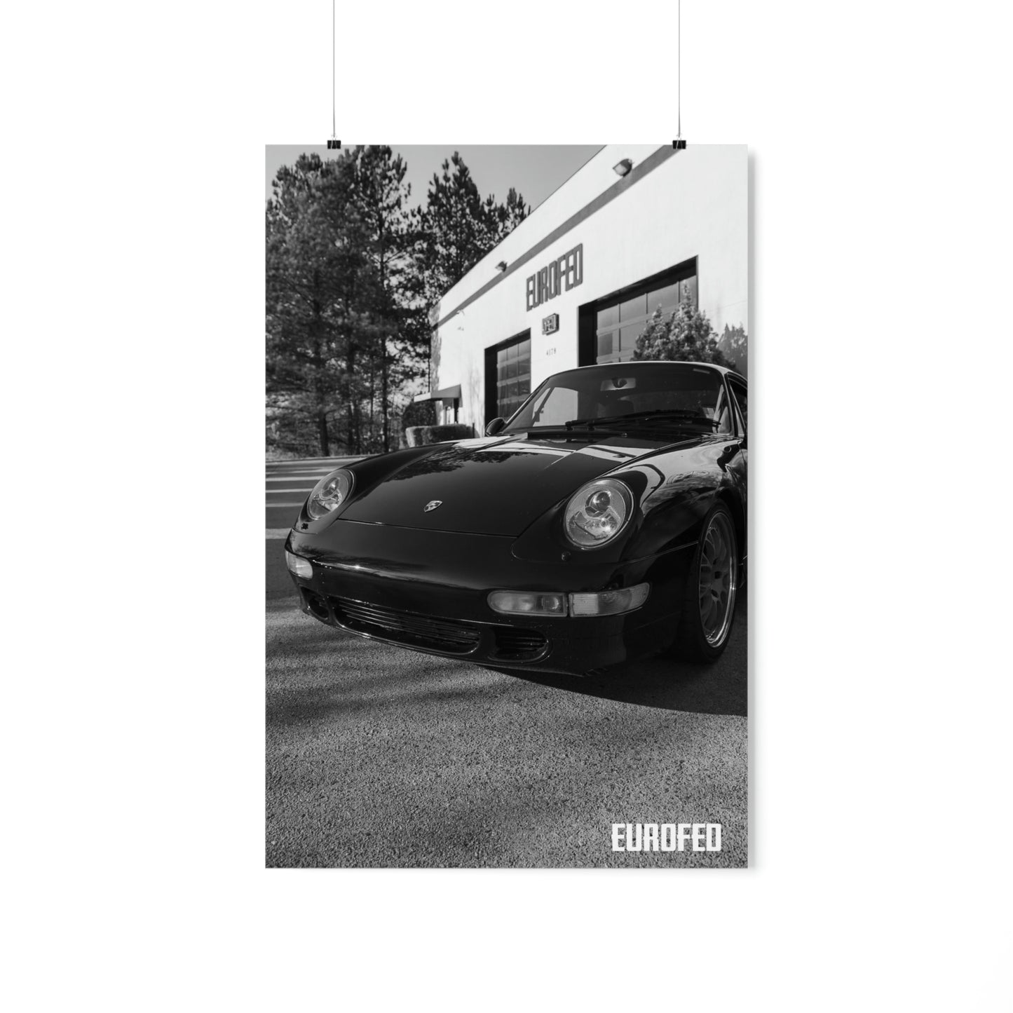 Premium Matte Vertical Poster B&W 993 Turbo | Eurofed Johns Creek