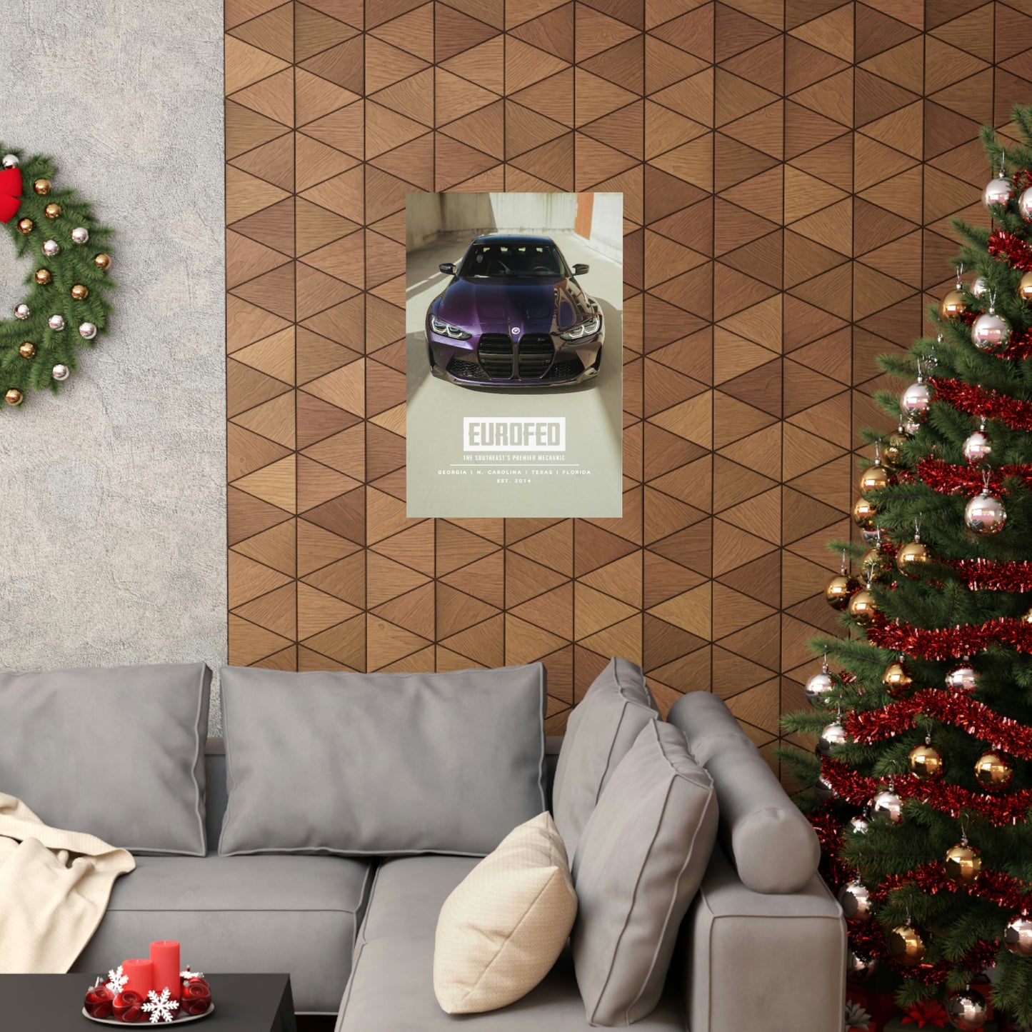 Premium Matte Vertical Poster BMW G80 M3 Techno Violet 50 Jahres Edition
